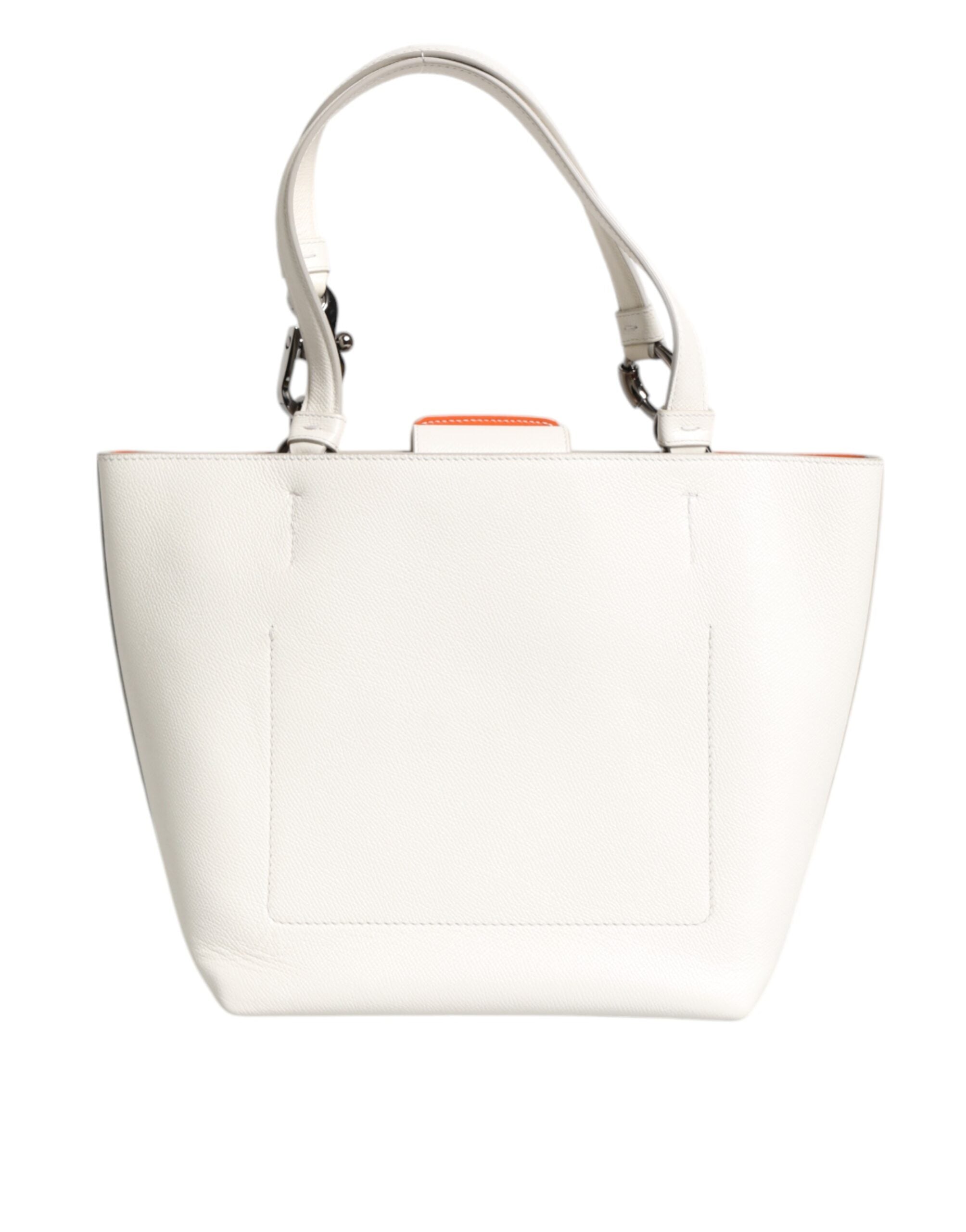 Dolce & Gabbana - White Leather #DG BEATRICE Top Handle Tote Bag