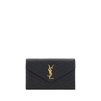 Saint Laurent – Black Monogram Leather Shoulder Bag