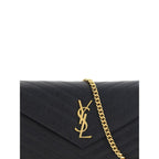 Saint Laurent – Black Monogram Leather Shoulder Bag