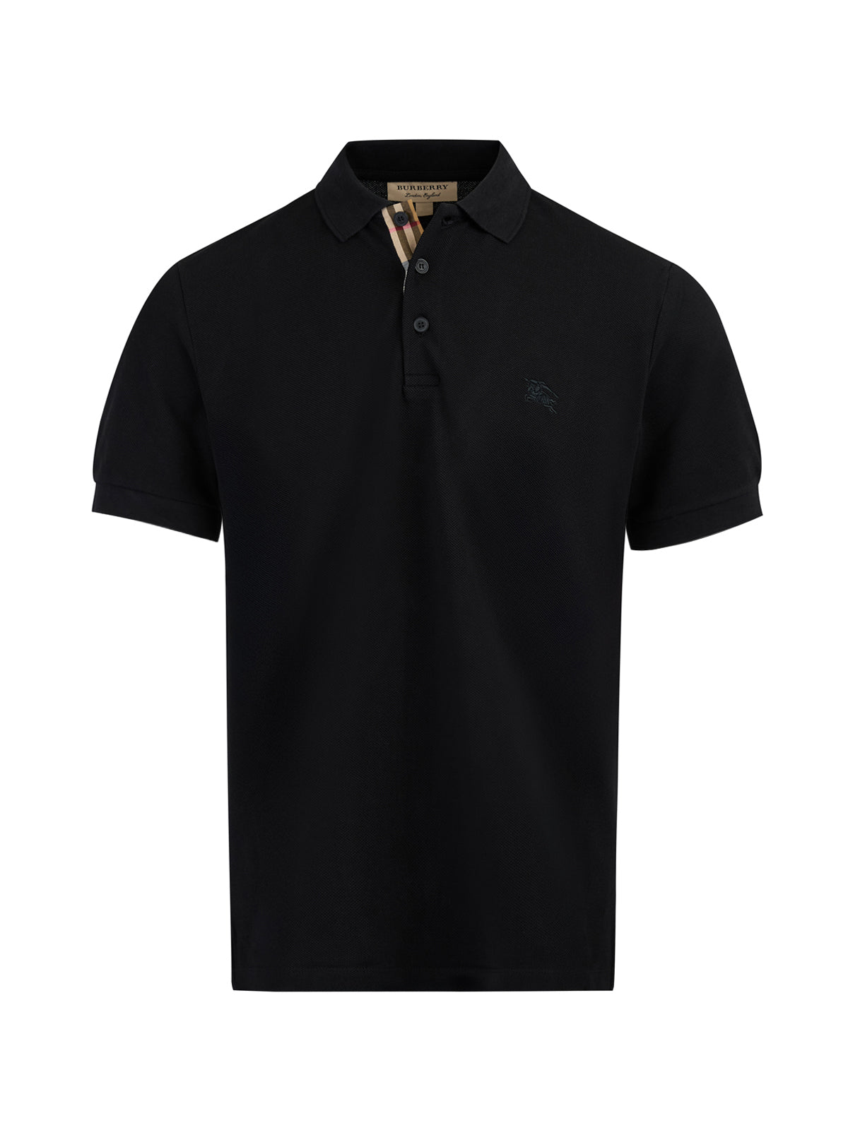 Burberry - Black Cotton Collared Polo Shirt
