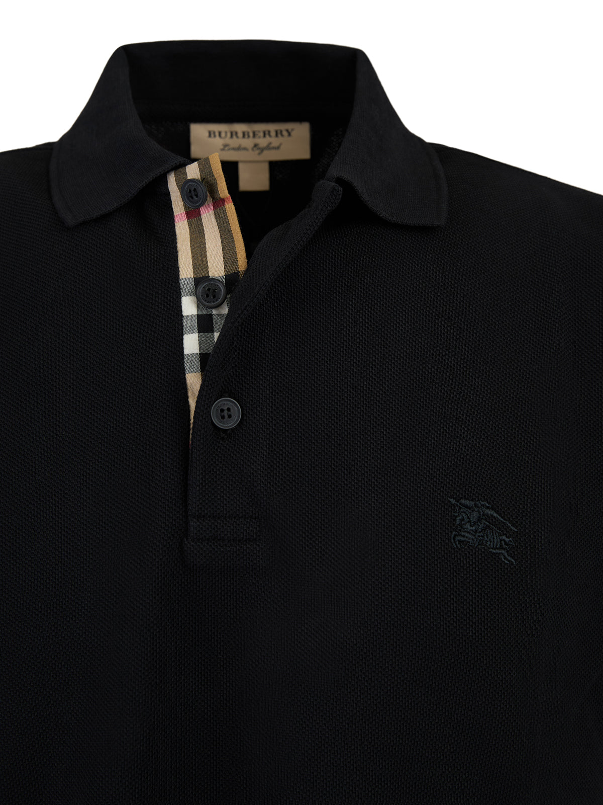 Burberry - Black Cotton Collared Polo Shirt