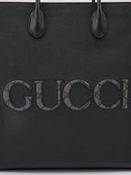 Gucci – Black Leather Medium Logo Tote Bag