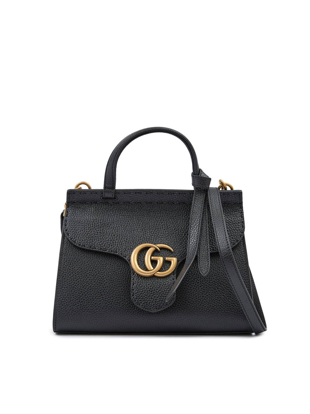 Gucci – Black Leather GG Marmont Handbag