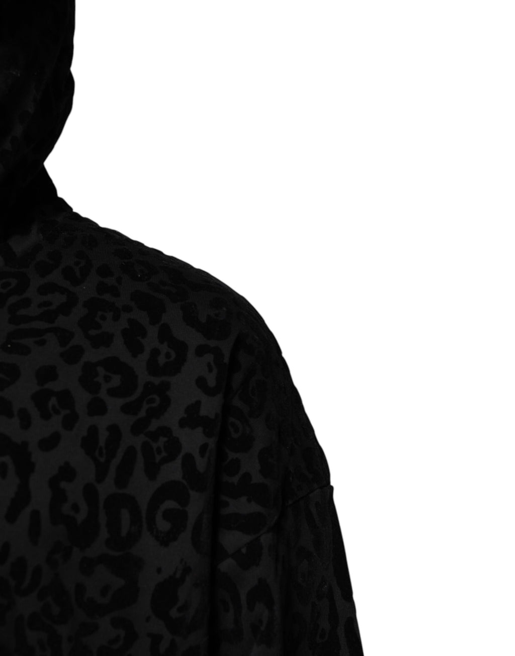 Dolce & Gabbana - Black Leopard Full Zip Hooded Sweatshirt Sweater