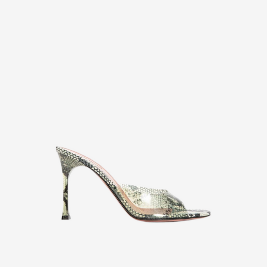 Amina Muaddi – Alexa Snake-Effect Sandals