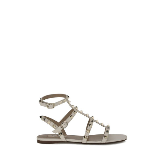Valentino Garavani – Off-White Rockstud Flat Sandals