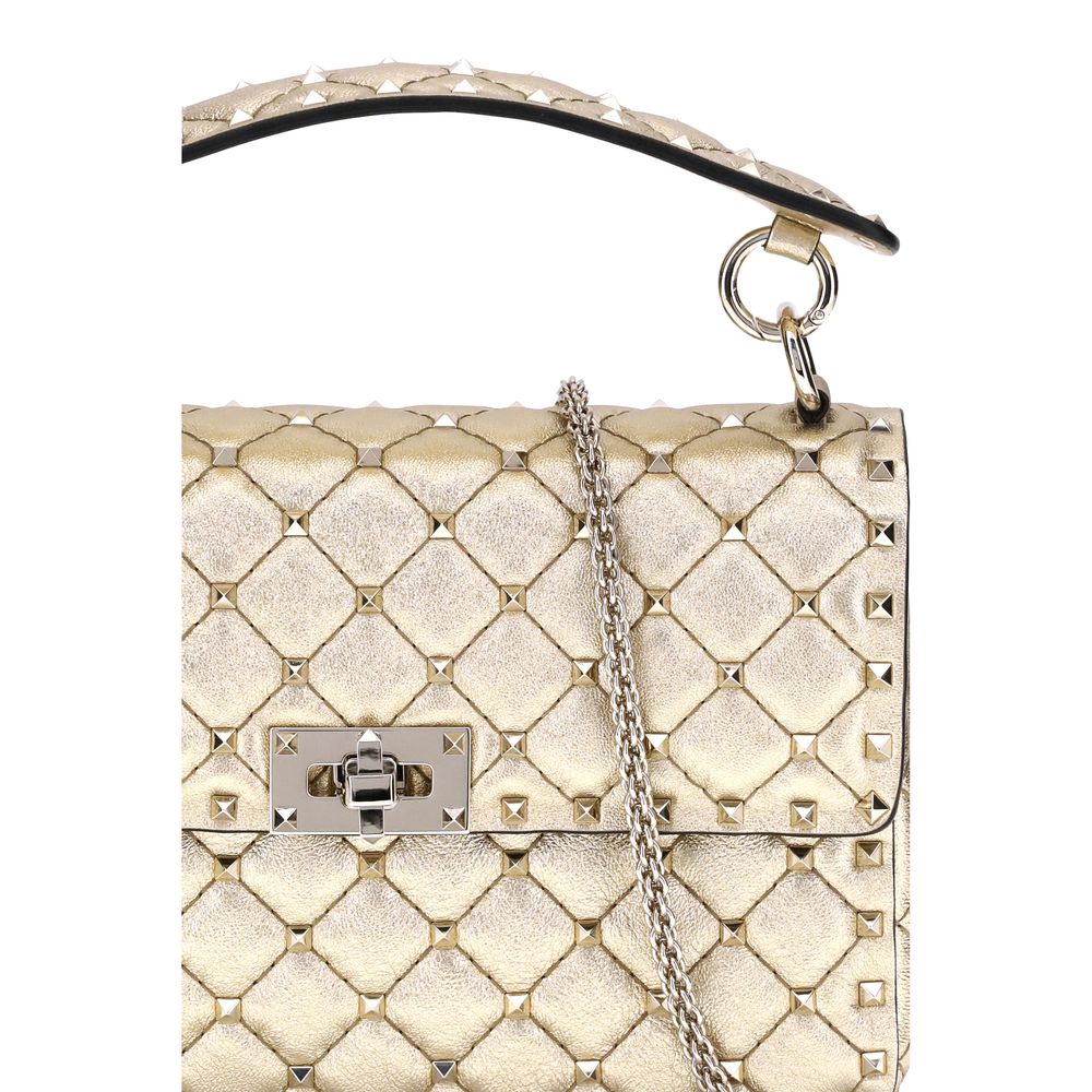 Valentino Garavani – Gold Rockstud Spike Medium Quilted Shoulder Bag