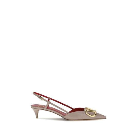 Valentino Garavani – VLogo Pumps in Taupe and Red