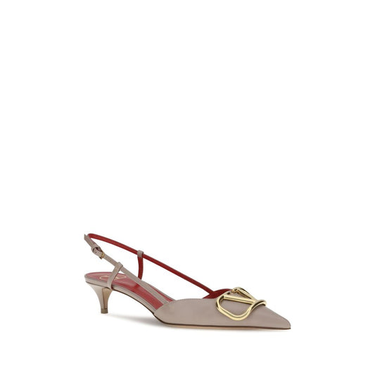 Valentino Garavani – VLogo Pumps in Taupe and Red