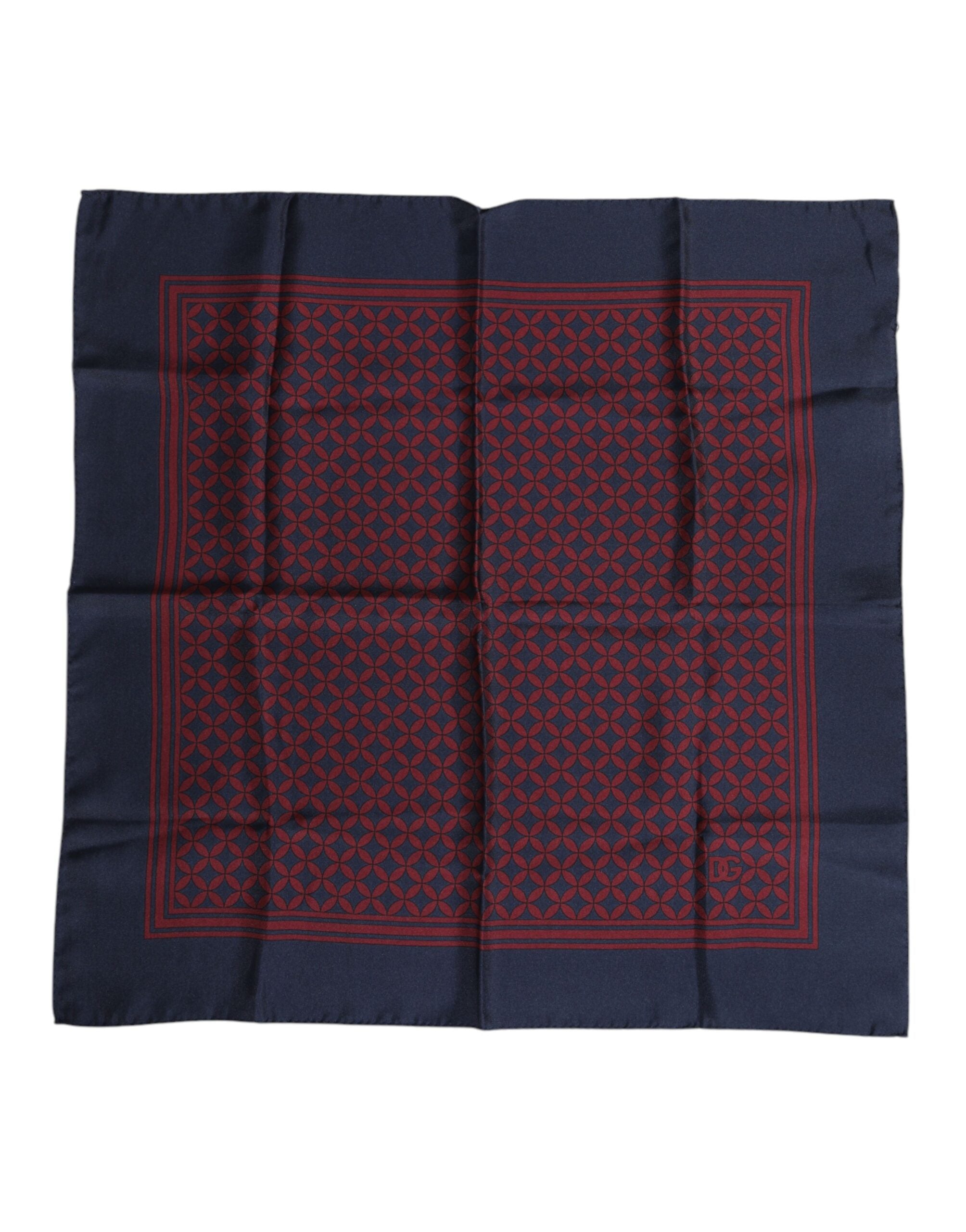 Dolce & Gabbana - Red Blue Printed Silk Square Men Foulard Scarf