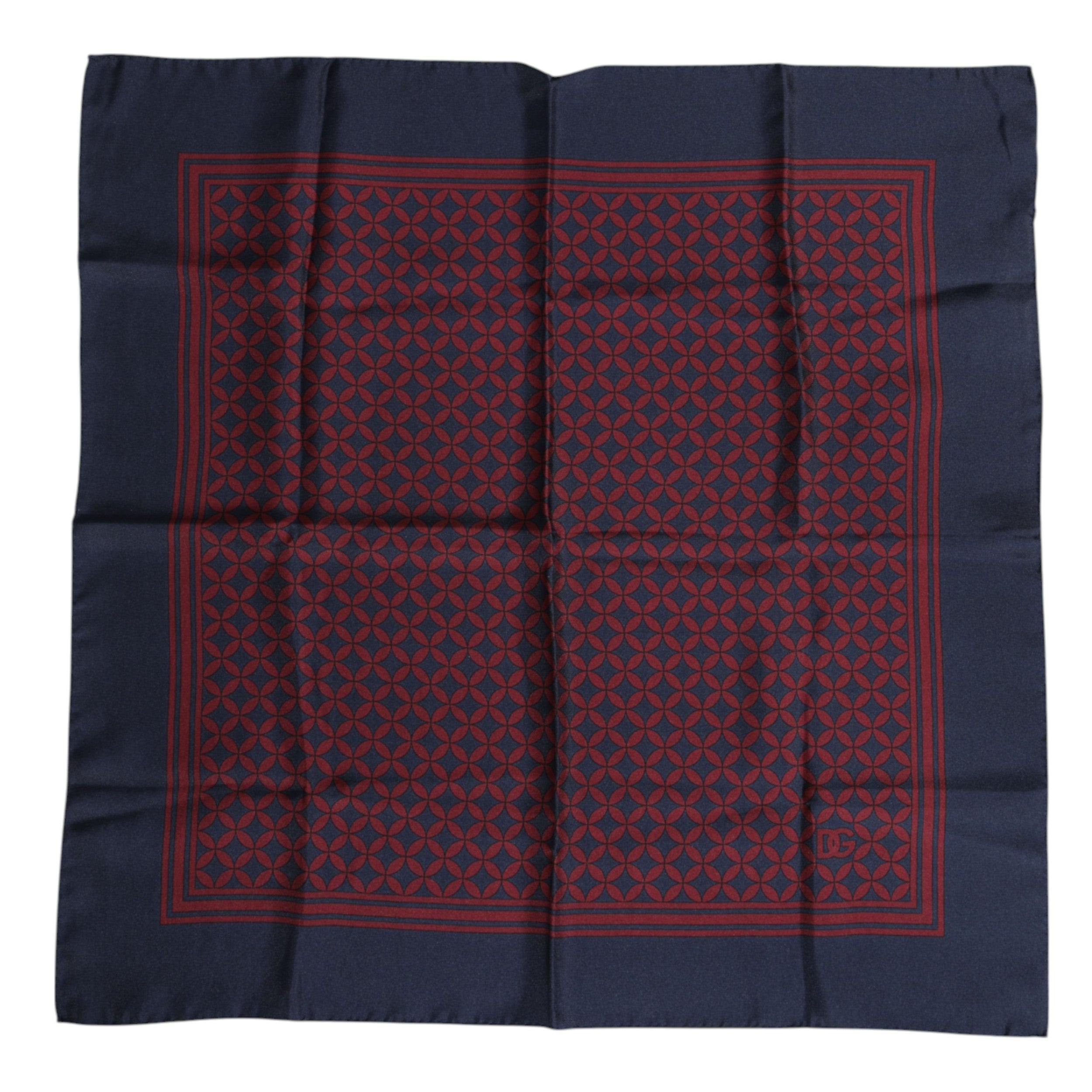 Dolce & Gabbana - Red Blue Printed Silk Square Men Foulard Scarf