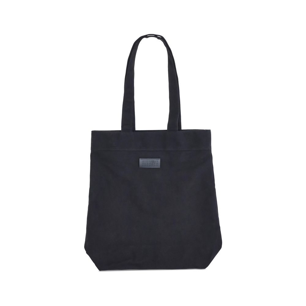 Maison Margiela  – Black Cotton Logoed Tote Bag