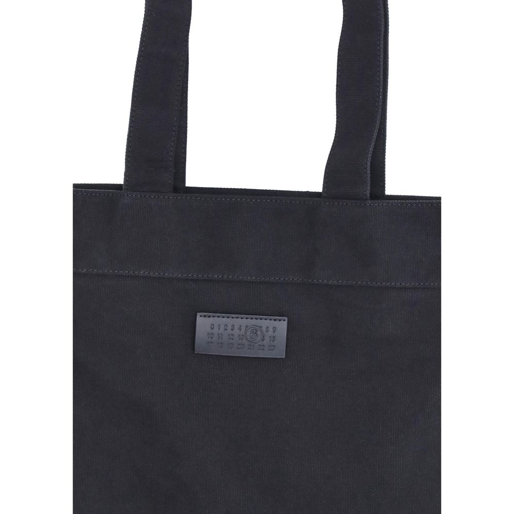 Maison Margiela  – Black Cotton Logoed Tote Bag