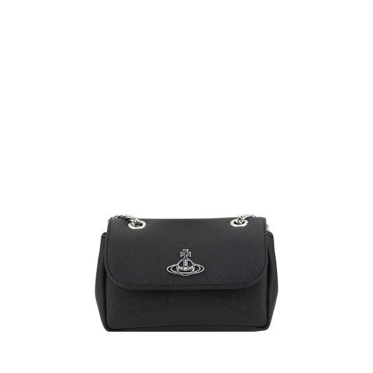 Vivienne Westwood – Black Shoulder Bag with Orb Plaque