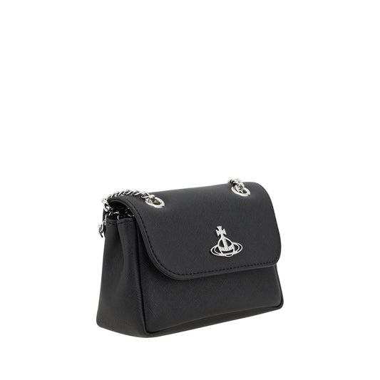 Vivienne Westwood – Black Shoulder Bag with Orb Plaque