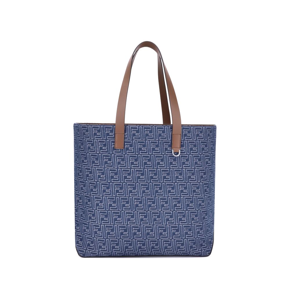 Fendi – Embroidered Denim FF Pattern Tote Bag