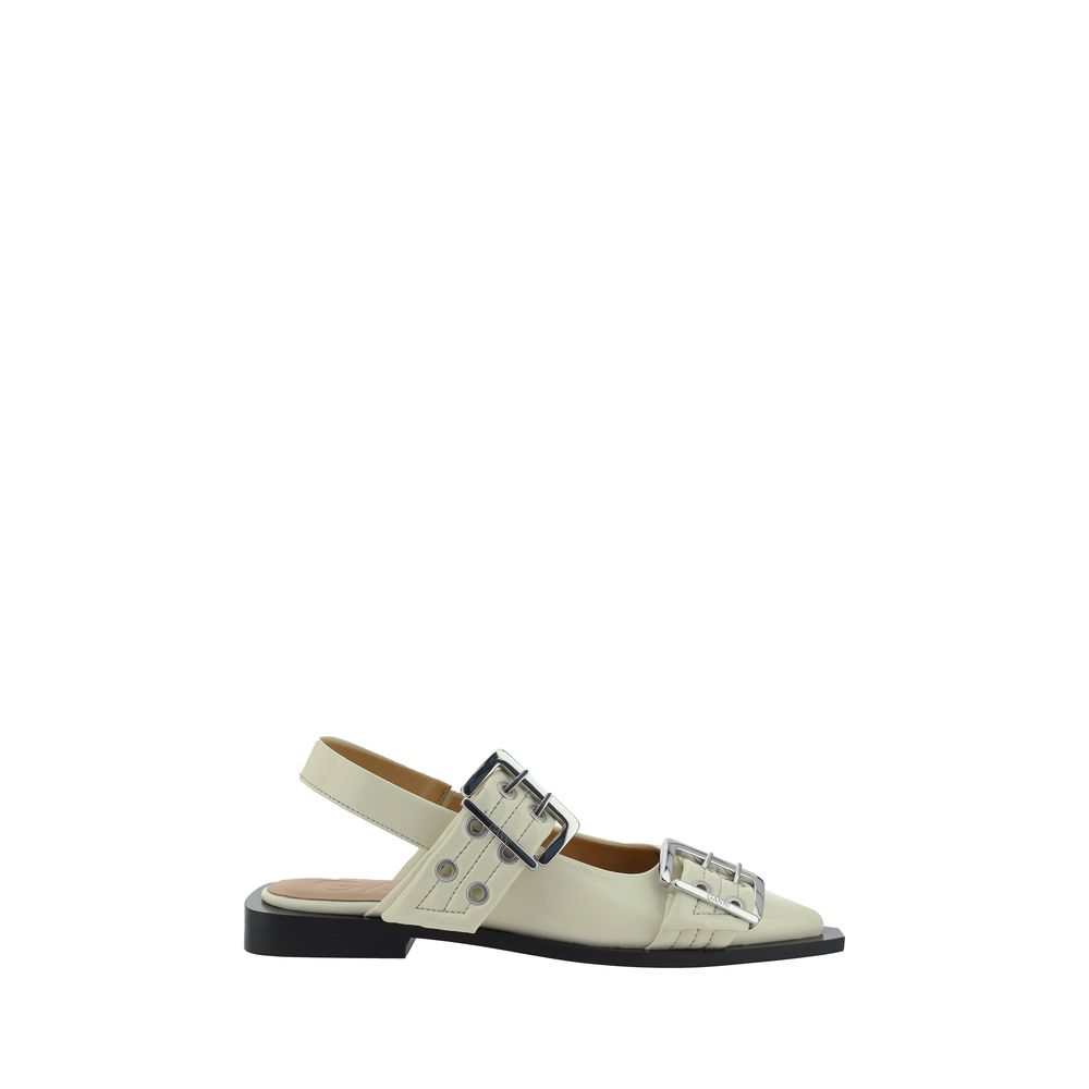 Ganni - Feminine Buckle slingback Ballerinas