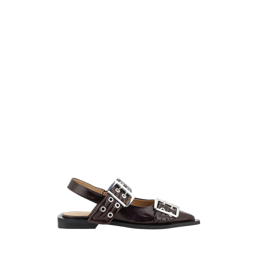 Ganni - Buckle Ballerinas