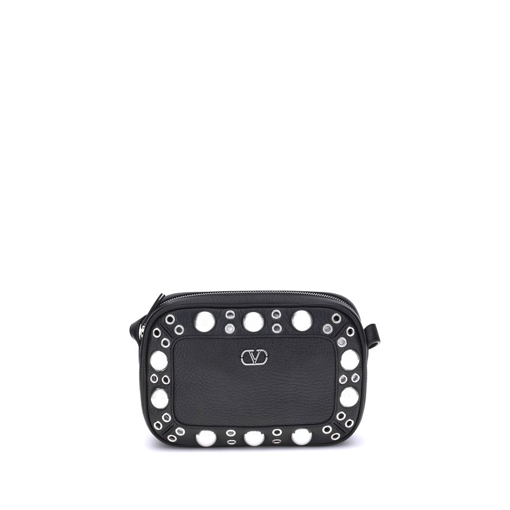 Valentino Garavani – Black Nellcôte Leather Shoulder Bag
