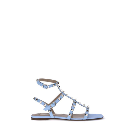 Valentino Garavani – Blue Rockstud Flat Sandals
