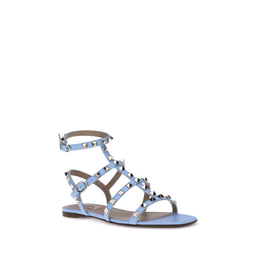 Valentino Garavani – Blue Rockstud Flat Sandals