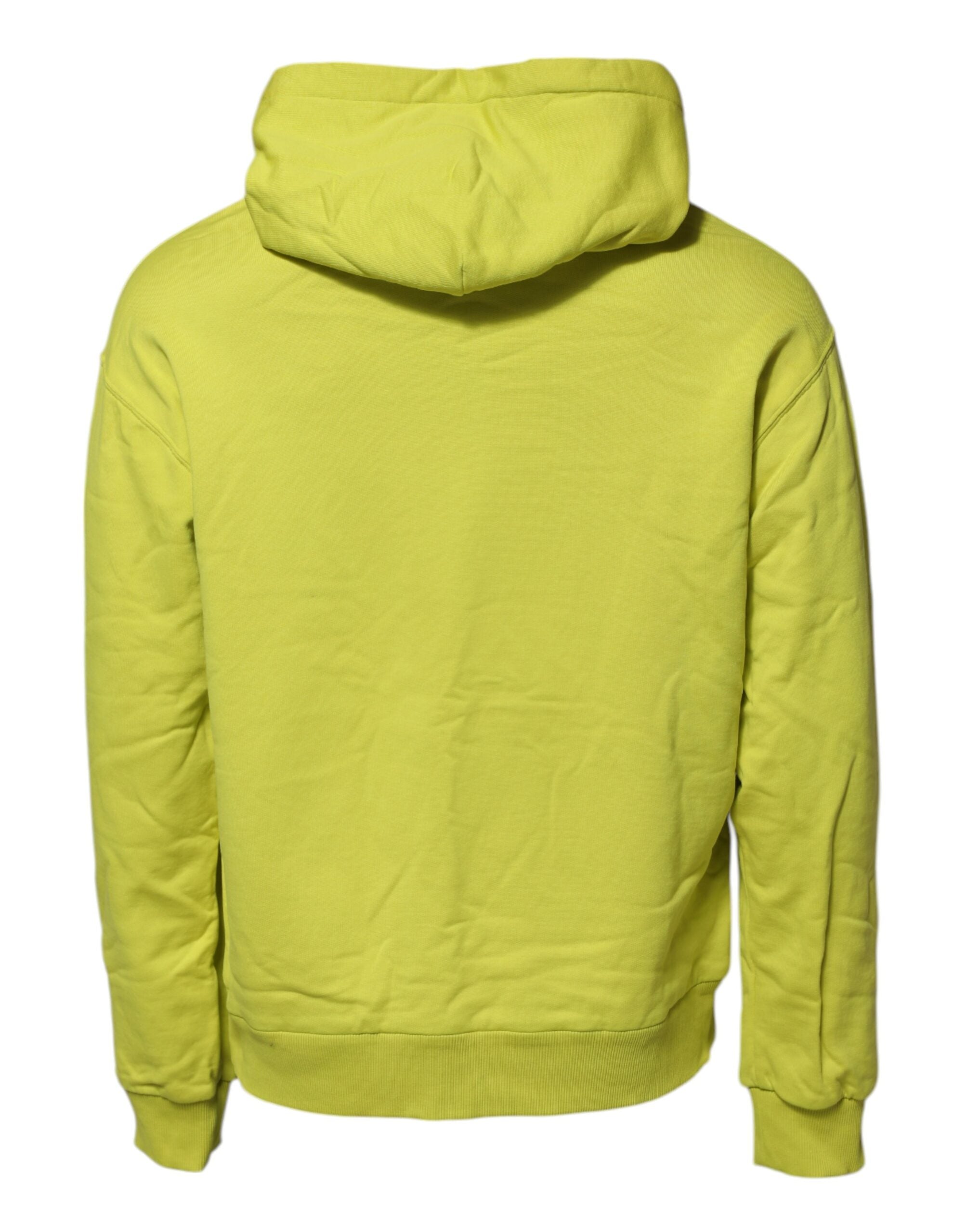 Dolce & Gabbana - Green Cotton Hooded Logo Sweatshirt Sweater