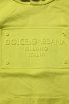 Dolce & Gabbana - Green Cotton Hooded Logo Sweatshirt Sweater