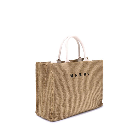 Marni – Large Raffia-Effect Cotton Tote Bag
