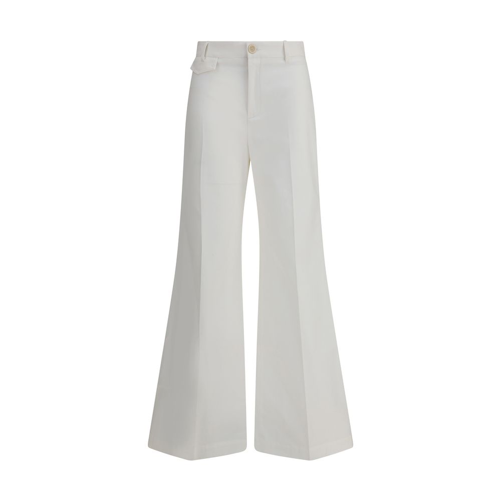 Chloé - White Cotton Flared Pants