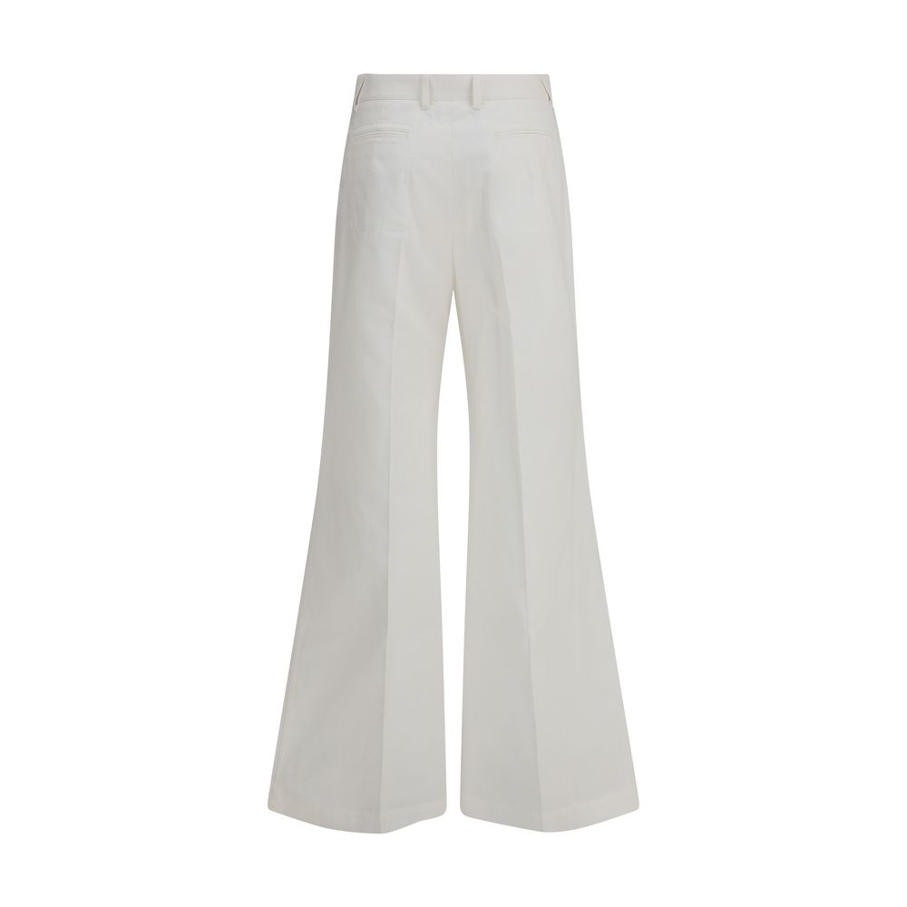 Chloé - White Cotton Flared Pants
