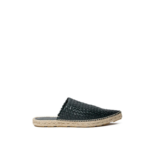 Bottega Veneta – Dark Green Intreccio Leather Espadrilles