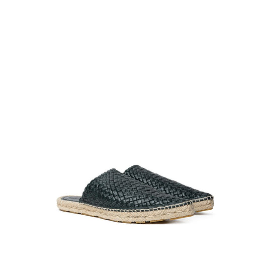 Bottega Veneta – Dark Green Intreccio Leather Espadrilles