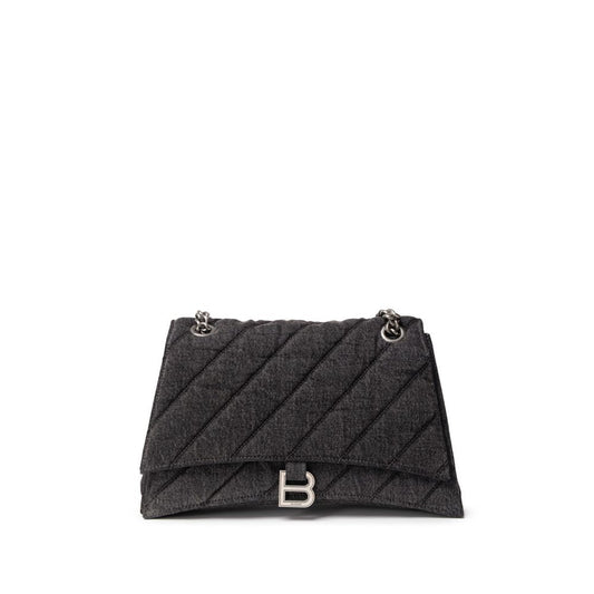 Balenciaga – Crush Medium Shoulder Bag in Black Denim