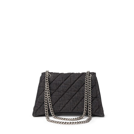 Balenciaga – Crush Medium Shoulder Bag in Black Denim