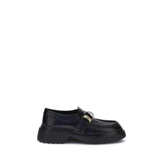 Tod’s – Black Leather Loafers with Rings