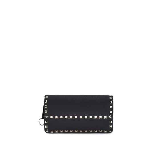 Valentino Garavani – Black Rockstud Pochette with Chain