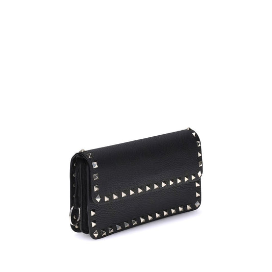 Valentino Garavani – Black Rockstud Pochette with Chain
