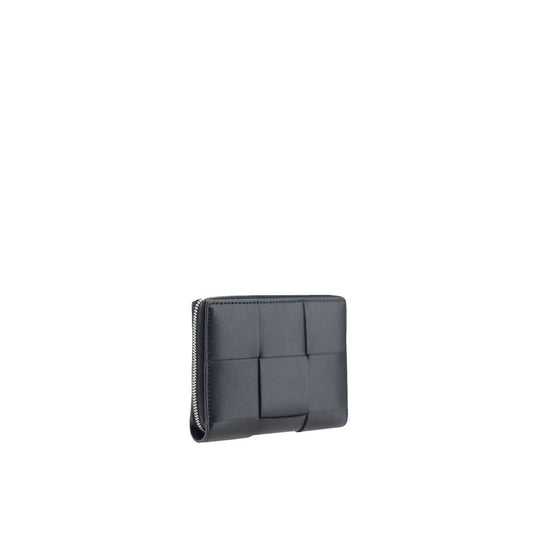Bottega Veneta – Black Intreccio Zip Around Wallet