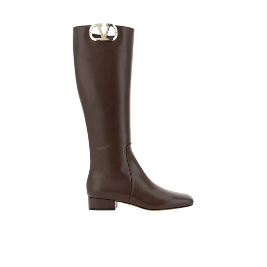 Valentino Garavani – Leather Logo Knee-High Boots