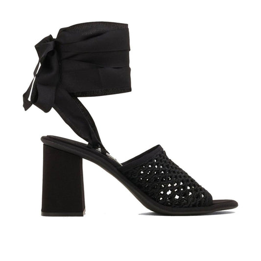 Miu Miu – Black Macramé Sandals