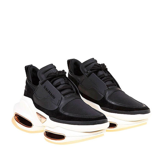 Balmain – Leather and Fabric Sneakers with Suede