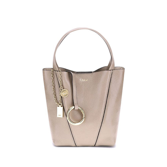 Chloé – Spin Taupe Grained Leather Shoulder Bag