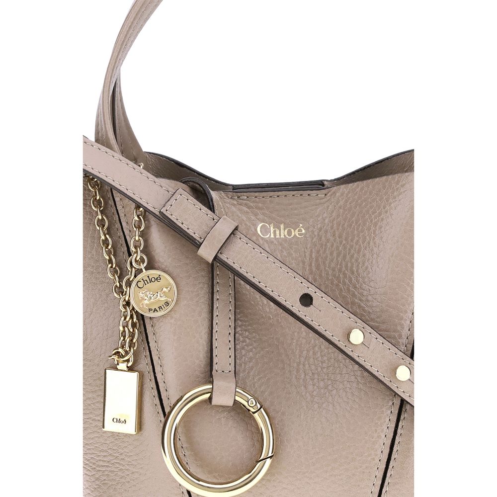Chloé – Spin Taupe Grained Leather Shoulder Bag