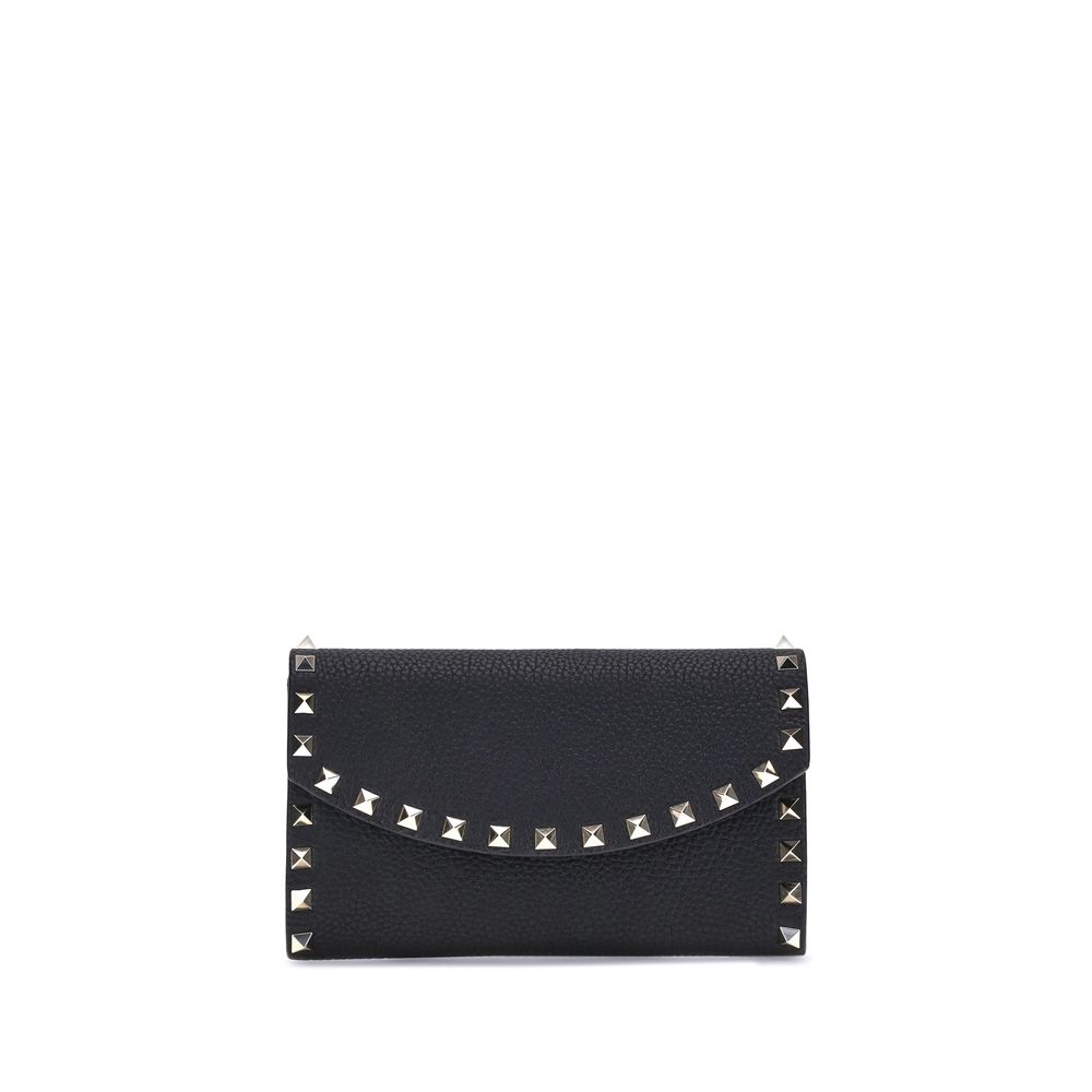 Valentino Garavani – Rockstud Leather Wallet with Chain