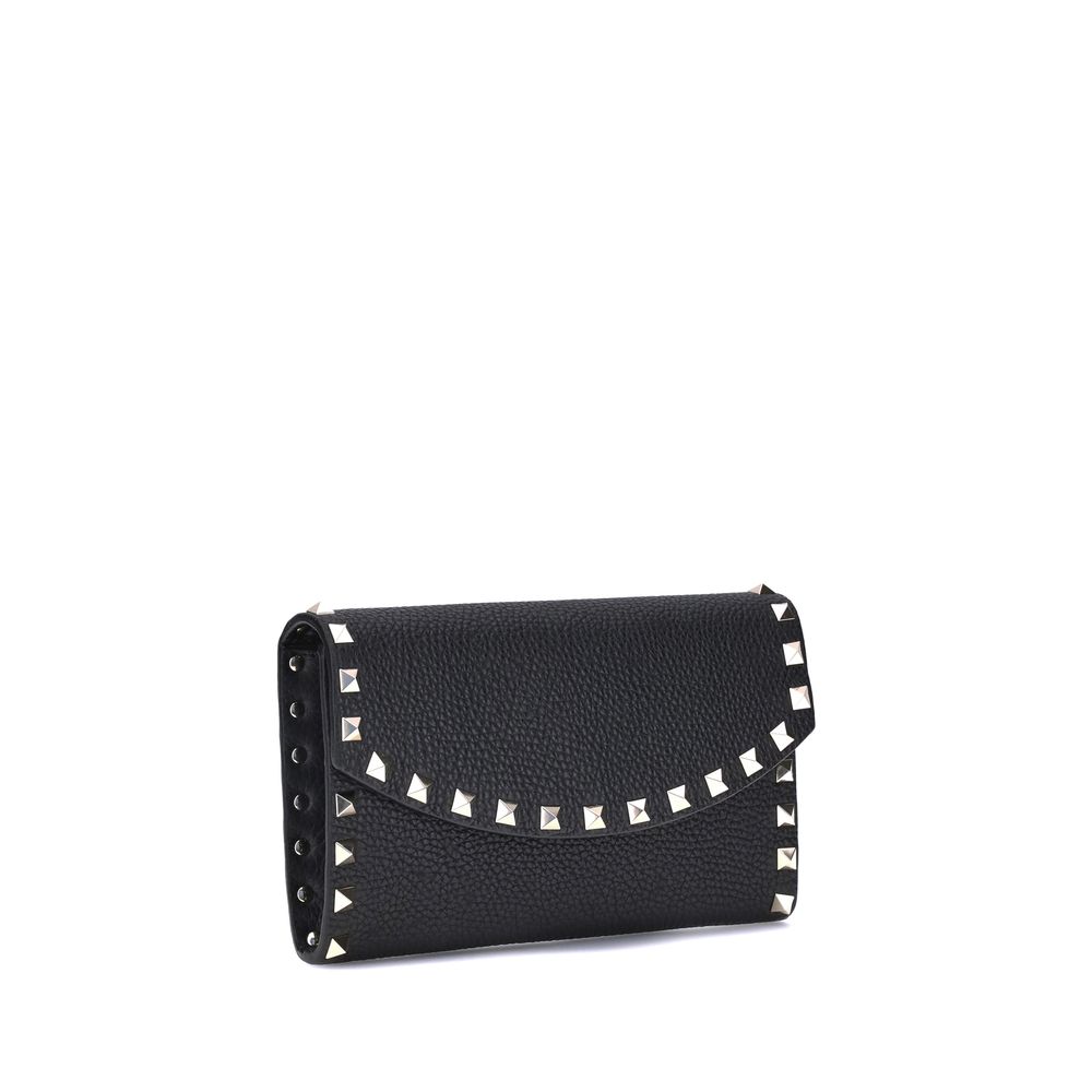 Valentino Garavani – Rockstud Leather Wallet with Chain