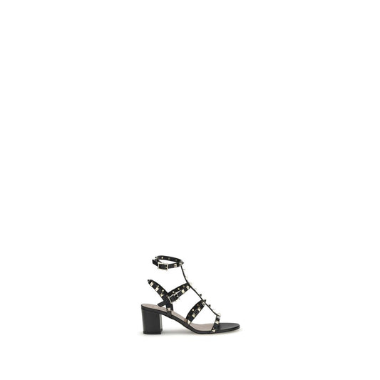 Valentino Garavani – Black Rockstud Leather Sandals