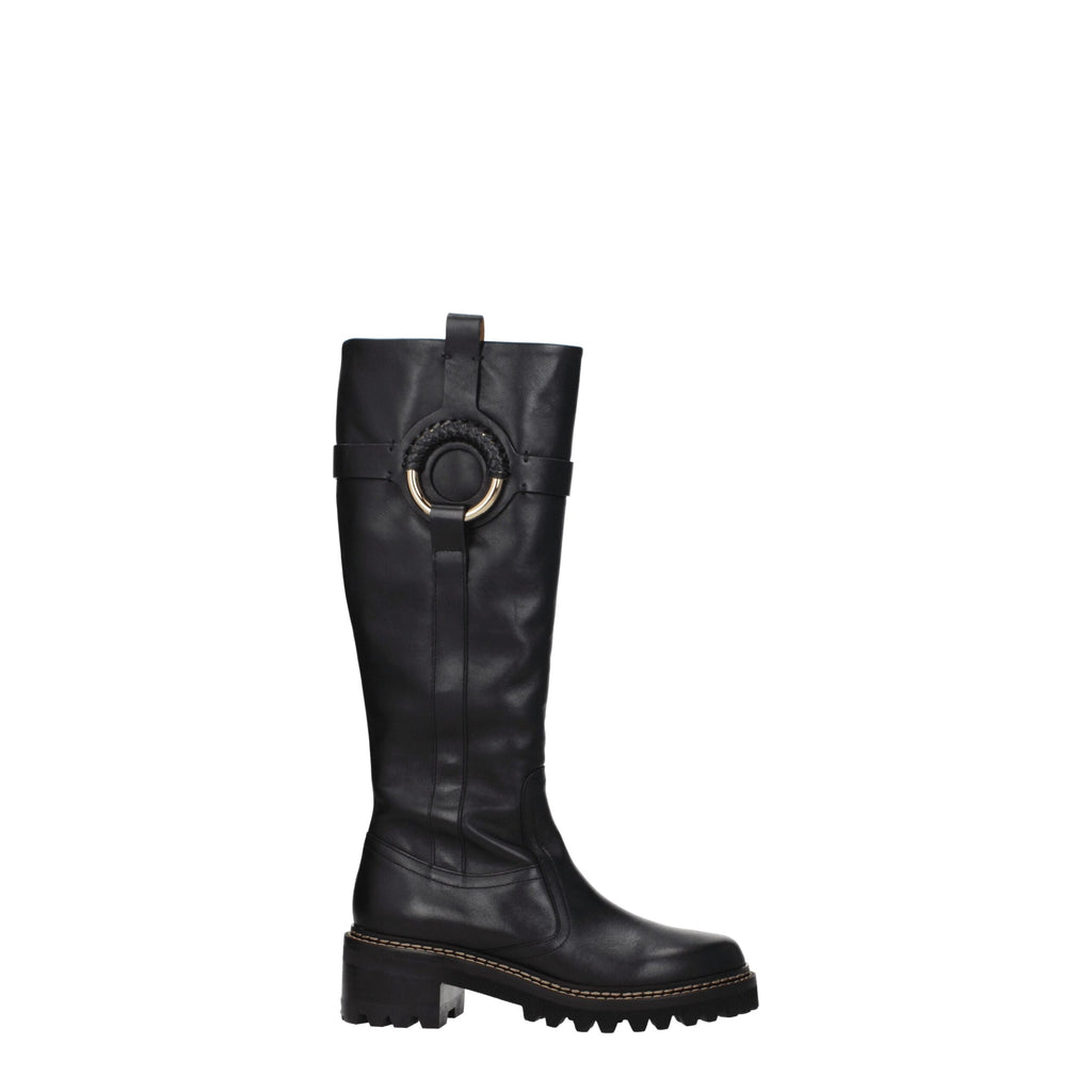 See by Chloé – Black Leather Over-The-Knee Boots