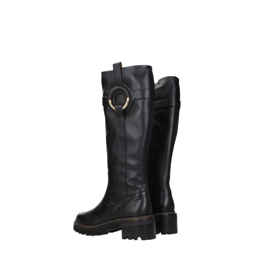 See by Chloé – Black Leather Over-The-Knee Boots