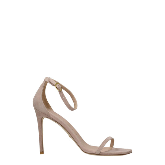 Stuart Weitzman – Pink Suede Stiletto Sandals