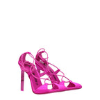 The Attico - Pink Satin Stiletto Heels Sandals